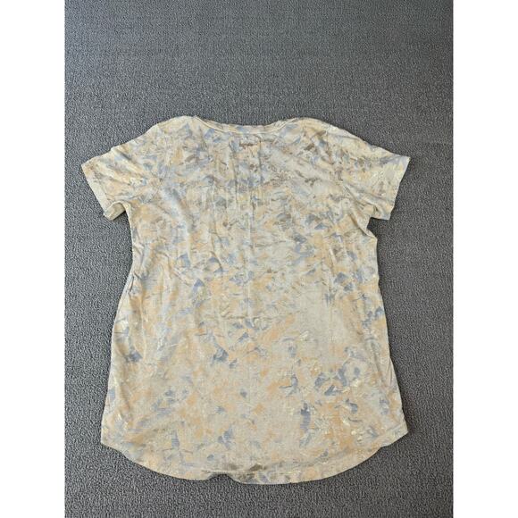 Sol Angeles x Anthropologie Shirt Short Sleeve V neck Metallic Gold Size XS - Picture 4 of 9